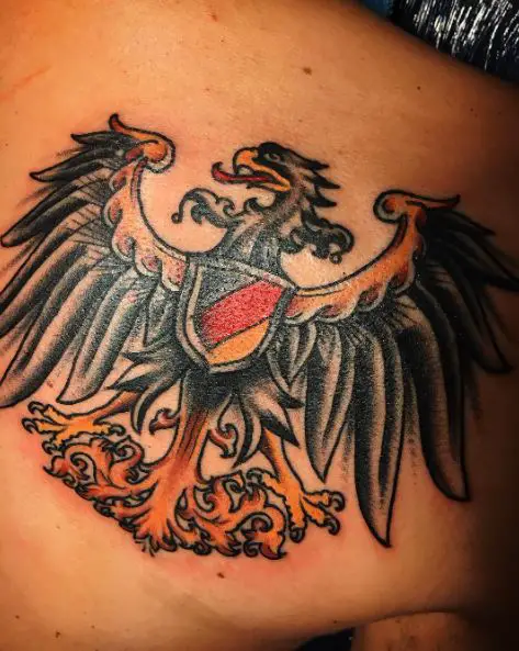 German Eagle with German Coat of Arms Tattoo