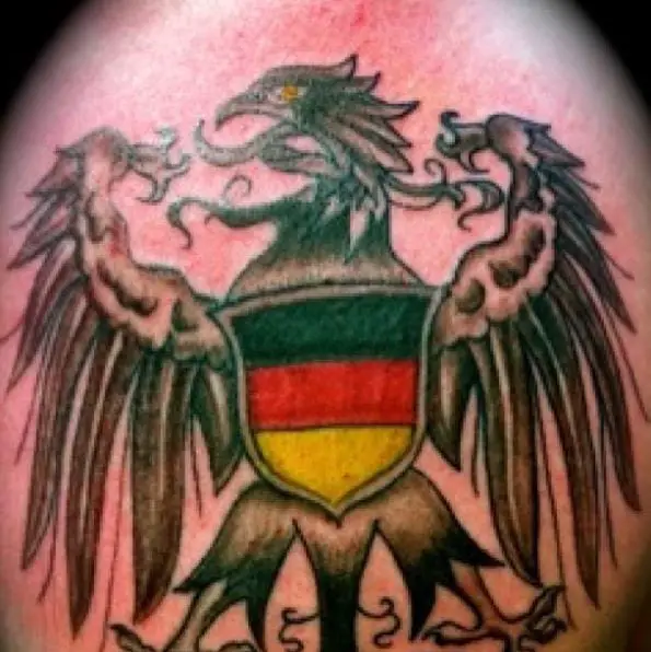 German Eagle with German Flag Tattoo