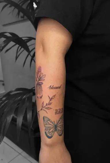 Nature Patchwork Forearm Tattoo