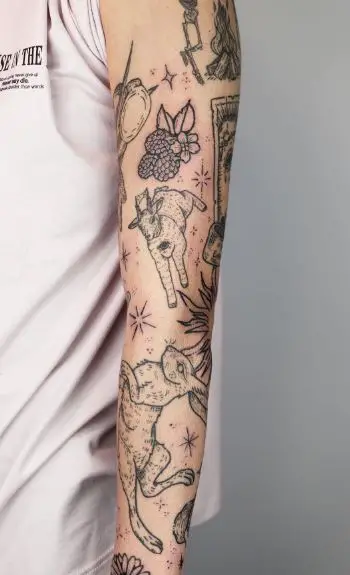 Nature Patchwork Arm Tattoo