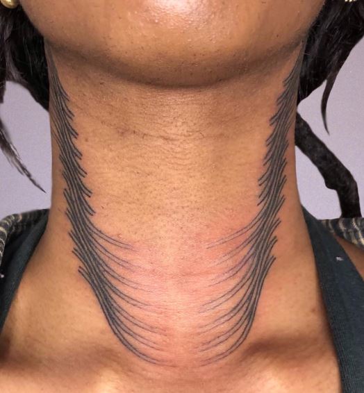 Black and Grey Necklaces Simple Neck Tattoo