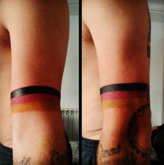German Flag Elbow Band Tattoo