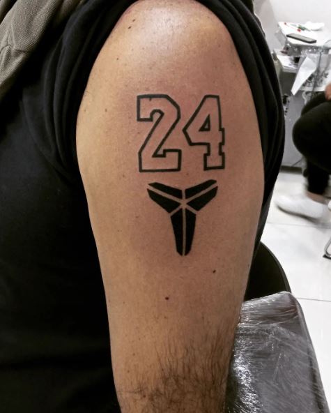 Kobe Bryant Logo and No. 24 Arm Tattoo