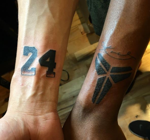 Kobe Bryant Logo and No. 24 Forearm Tattoos