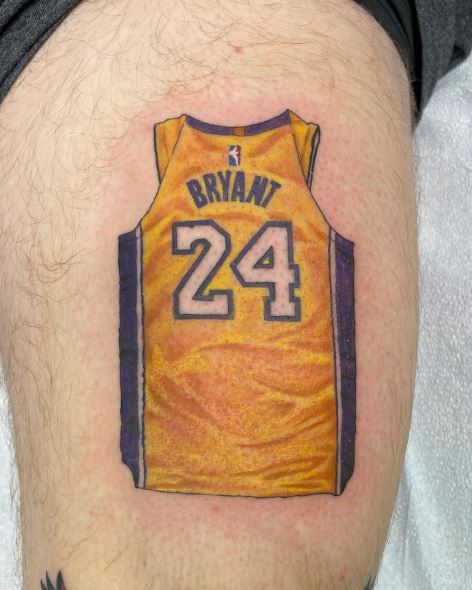 Kobe Bryant Jersey No. 24 Thigh Tattoo