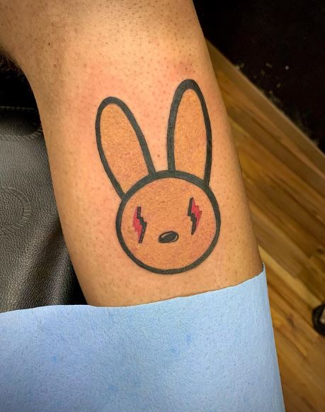 Bad Bunny Logo Forearm Tattoo