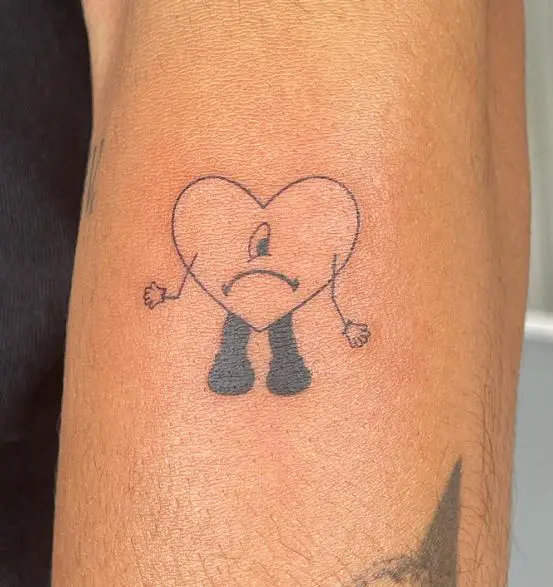 Sad Heart from Un Verano Sin Ti Cover Forearm Tattoo