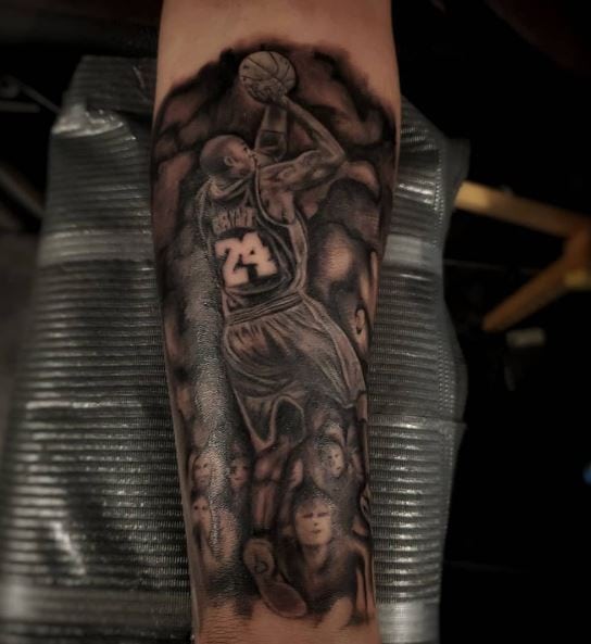 Kobe Bryant Jump Shot Forearm Tattoo