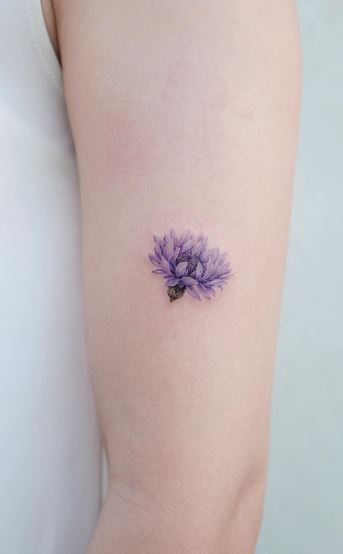 Minimalistic Cornflower Arm Tattoo
