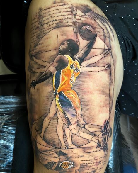 Kobe Bryant One Hand Slam Dunk Arm Tattoo
