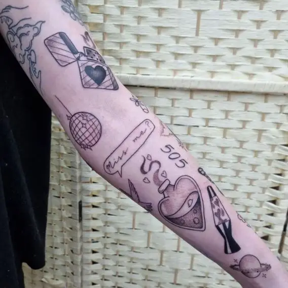 Random Patchwork Arm Tattoos