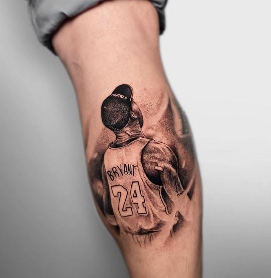 Kobe Bryant Realistic Portrait Tattoo