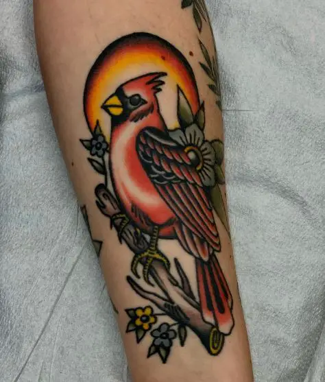 Traditional Cardinal Bird Tattoo