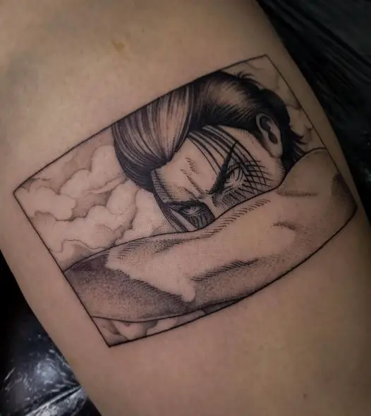 Shaded Clouds and Eren Yeager Tattoo