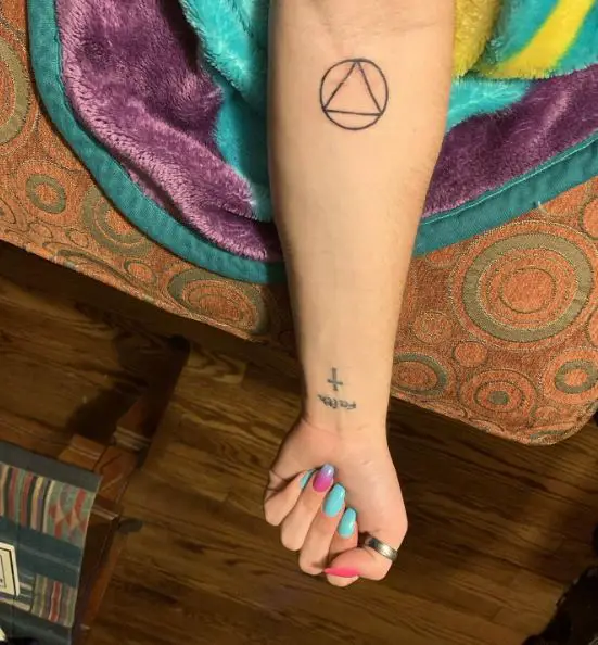 Minimalistic AA Symbol Forearm Tattoo