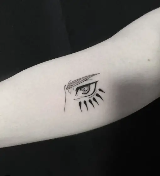 Minimalistic Eren Yeager's Eye Inner Biceps Tattoo