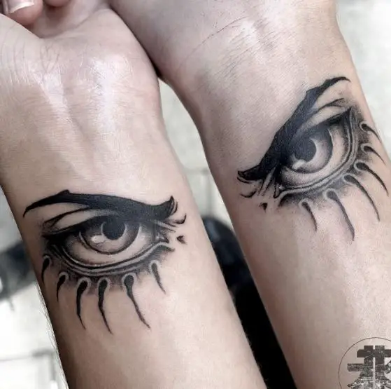 Eren Yeager's Eyes Both Forearms Tattoos