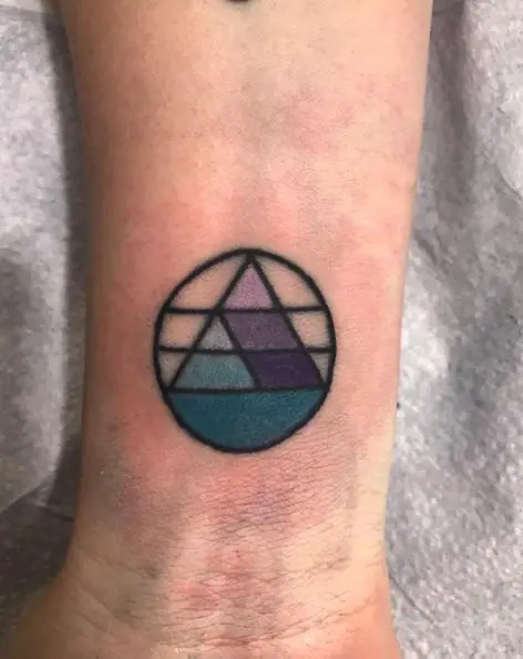 Colored AA Symbol Wrist Tattoo