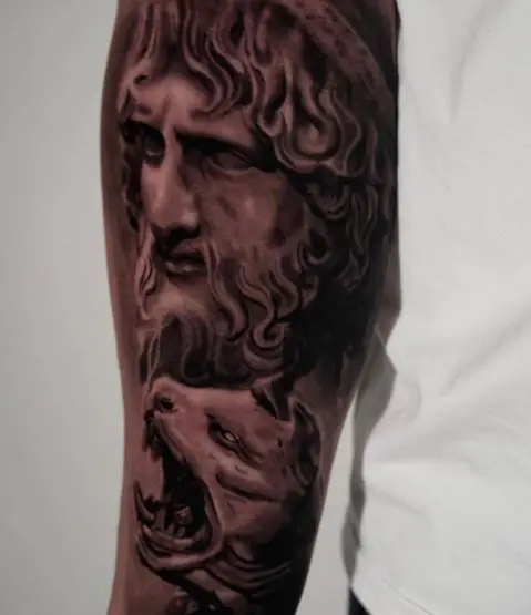 Cerberus and Hades Arm Tattoo