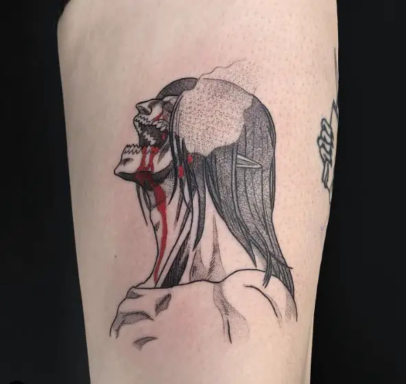 Bloody Eren Titan Form Arm Tattoo