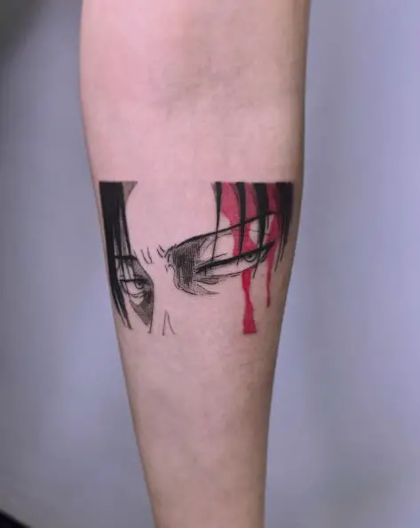 Bloody Levi Ackerman Forearm Tattoo