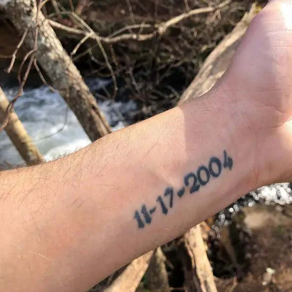 Date of Sobriety Wrist Tattoo