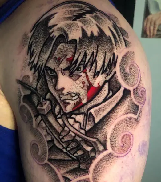 Bloody Levi Ackerman Arm Tattoo
