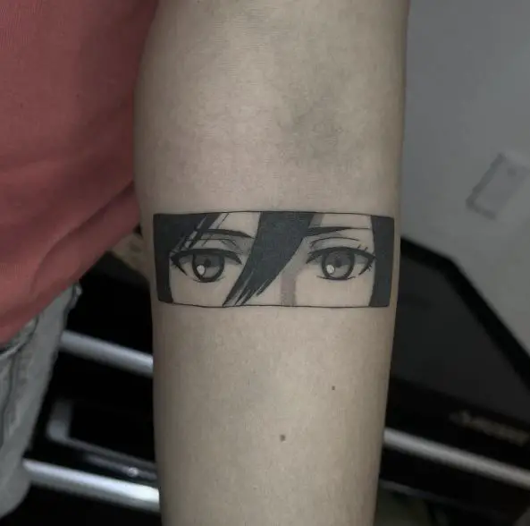 Mikasa Ackerman's Eyes Forearm Tattoo
