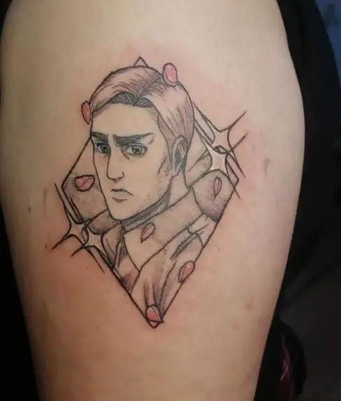 Red Leaves and Commander Erwin Smith Arm Tattoo