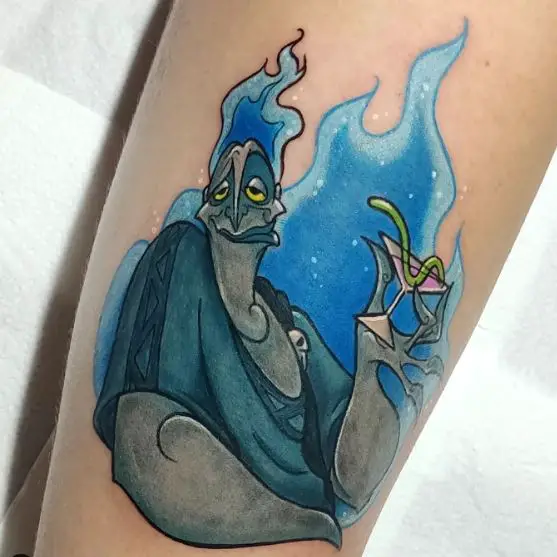 Disney Hades with Cocktail Glass Tattoo