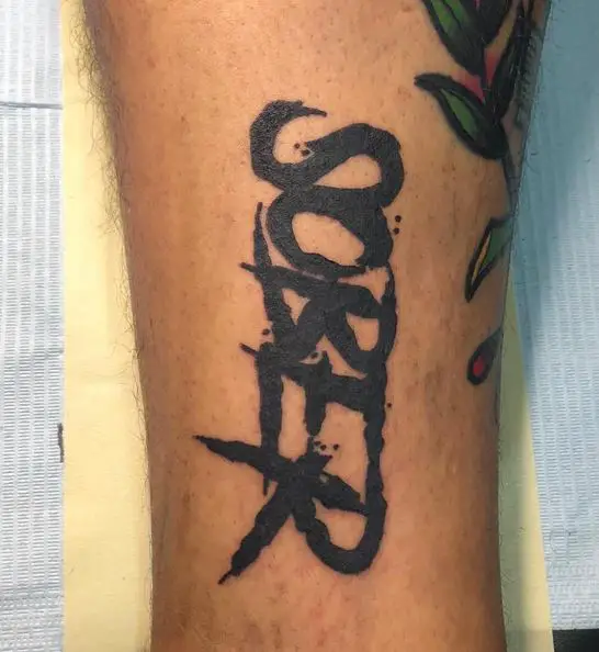 Black Lettering Sober Forearm Tattoo