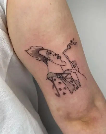 Disney Hades with Smoky Finger Arm Tattoo