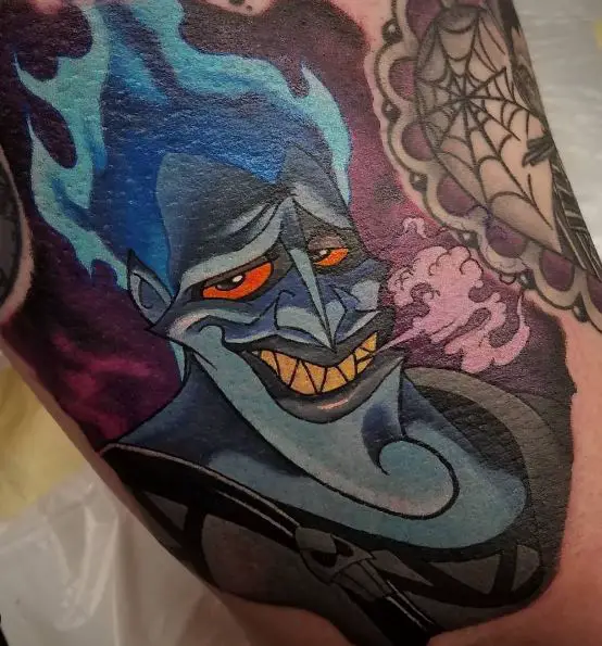 Colorful Smiling Disney Hades Tattoo