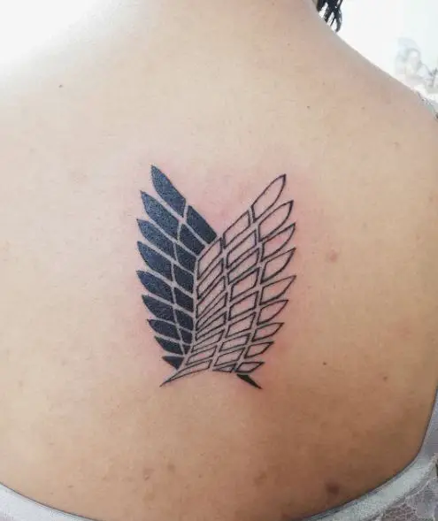 Minimalistic Wings of Freedom Back Tattoo