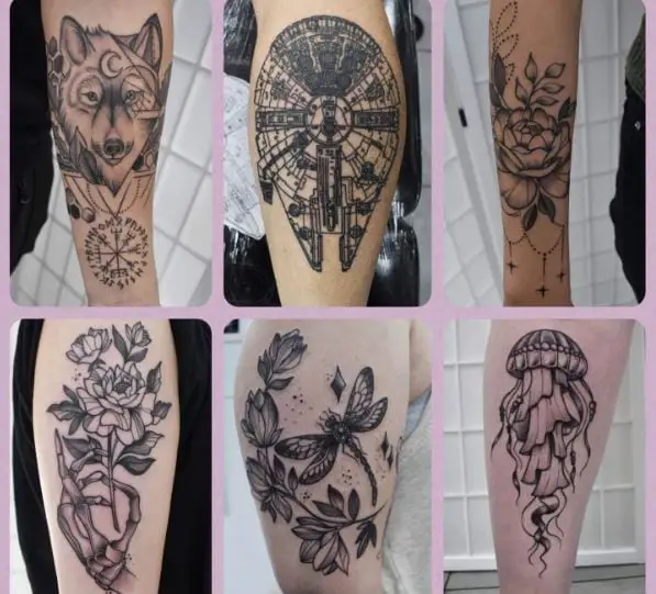 Wolf Tattoo with Other Types of Tattoo