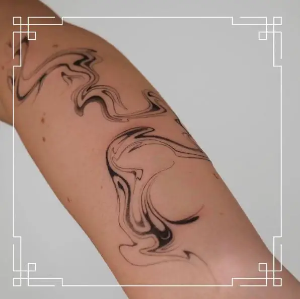Black and Grey Swirl Abstract Forearm Tattoo