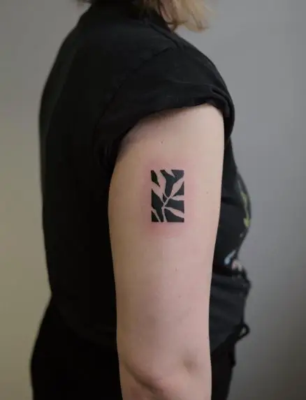 Negative Plant Abstract Arm Tattoo
