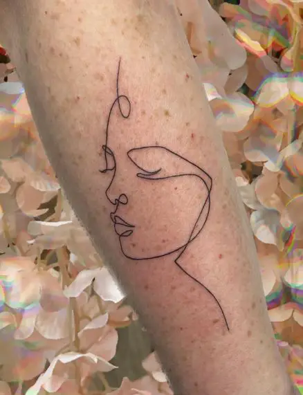 Woman Portrait Abstract Forearm Tattoo
