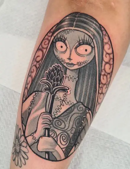 Grey Sally with Flower Forearm Tattoo