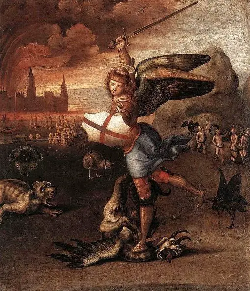 Painting Saint Michael Vanquishing Satan