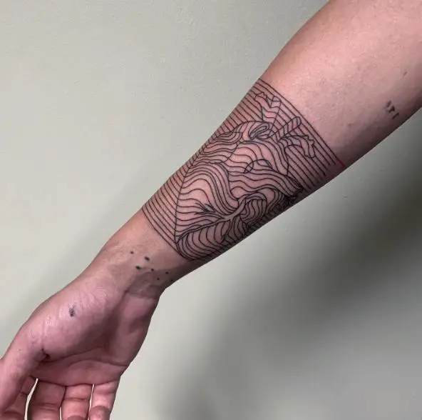 Black Human Heart Abstract Forearm Tattoo