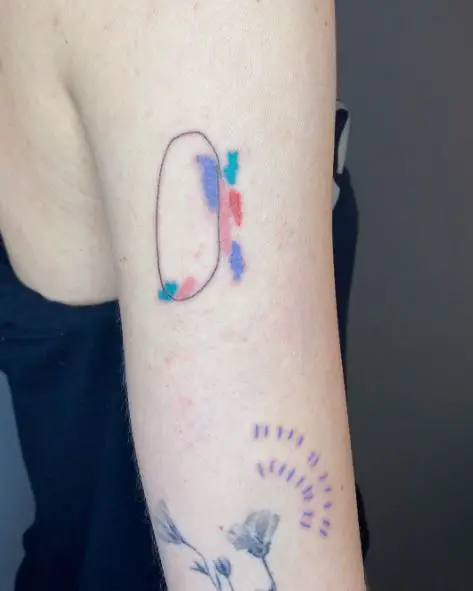 Colorful Oval Shapes Abstract Arm Tattoo