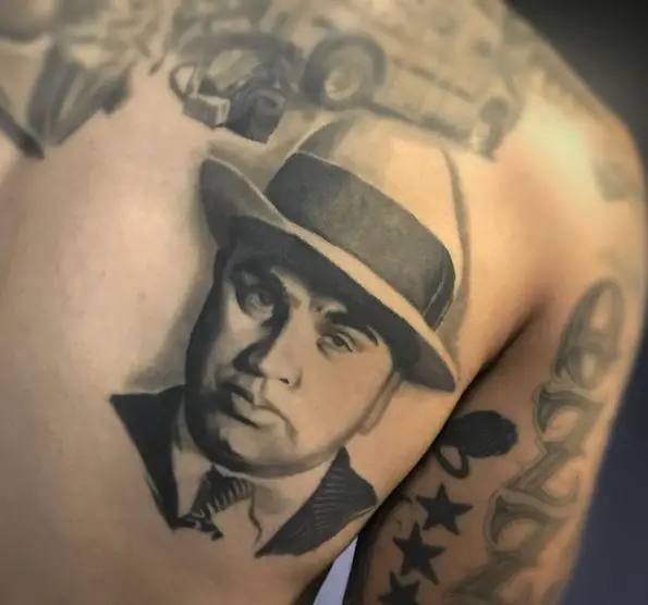 American Gangster Al Capone Portrait Tattoo
