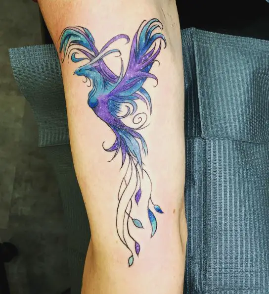 Blue and Purple Phoenix Tattoo