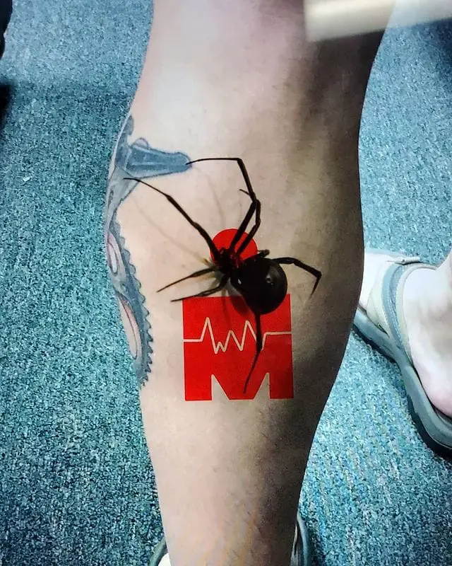 Creative M Dot Black Widow Tattoo