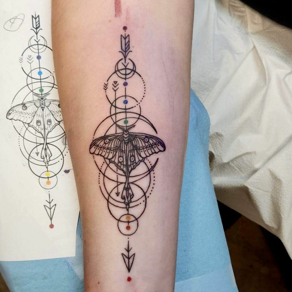 Creative Seven Chakras Sacred Geometry Tattoo
