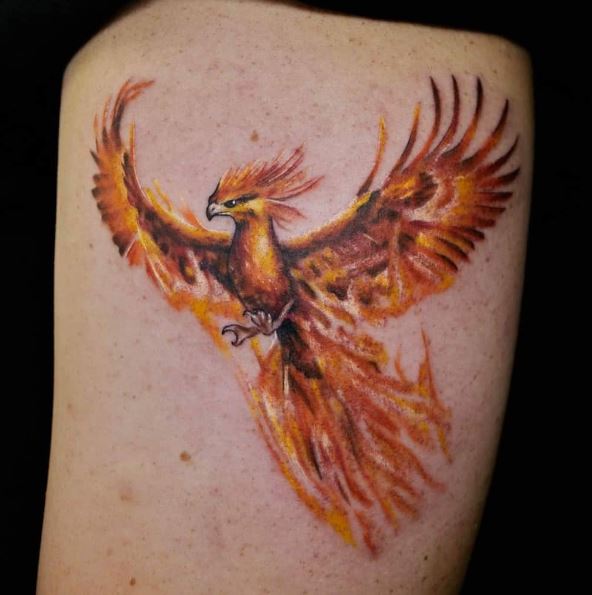 Flaming Phoenix Tattoo Piece
