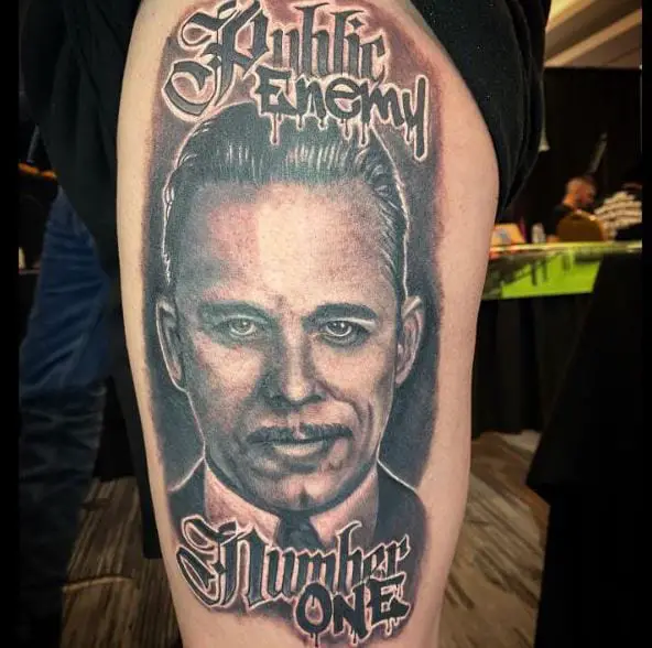 John Dillinger Portrait Tattoo