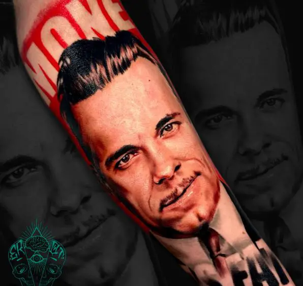John Dillinger Realistic Colored Tattoo