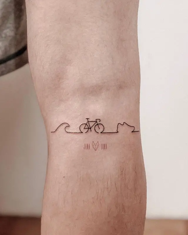 Minimalist Triathlon Symbol Tattoo